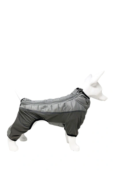 Shop Pet Life 'aura-vent' Lightweight 4-season Stretch & Quick-dry Full Body Dog Jacket In Grey