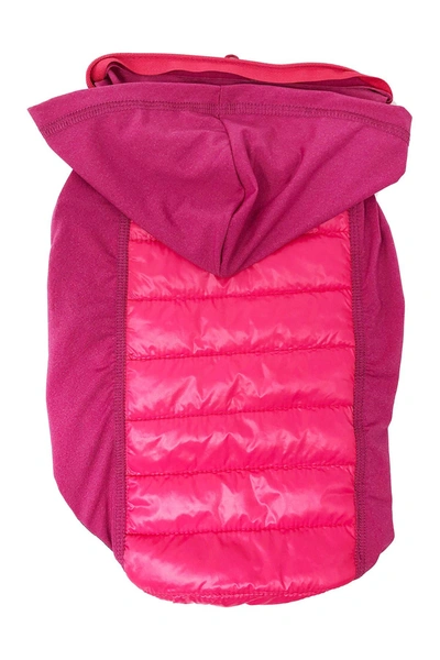 Shop Pet Life 'apex' Lightweight Hybrid 4-season Stretch & Quick-dry Dog Coat W/ Pop Out Hood In Pink