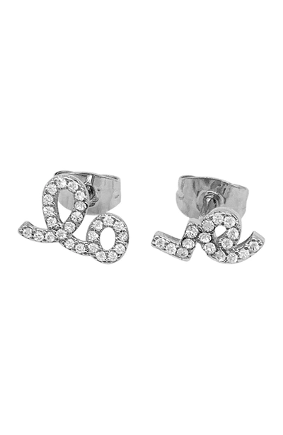 Shop Adornia Pavé Crystal Love Mismatched Stud Earrings In Silver