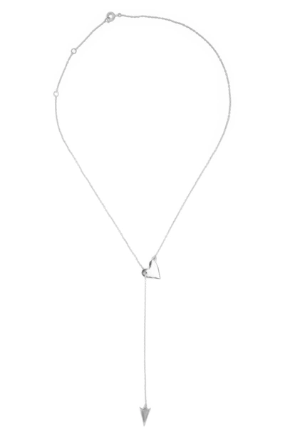 Shop Adornia Heart & Arrow Lariat Necklace In Silver
