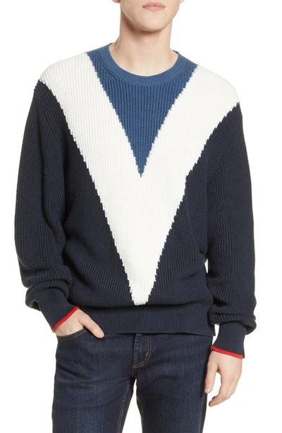 Shop Rag & Bone Emory Slim Fit Intarsia Sweater In Navy