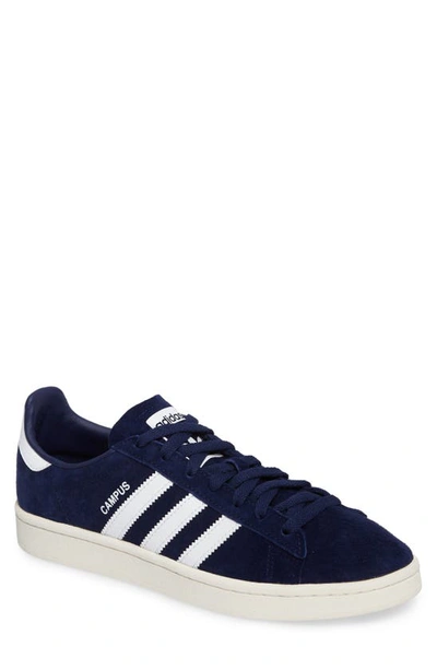 Shop Adidas Originals Campus Sneaker In Dark Blue/ White/ Chalk White