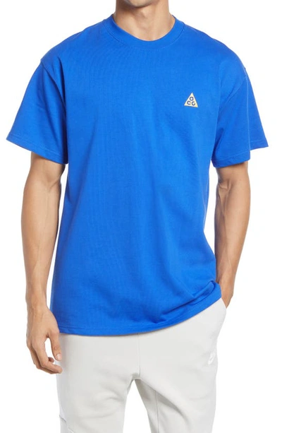 Shop Nike Acg Embroidered T-shirt In Hyper Royal