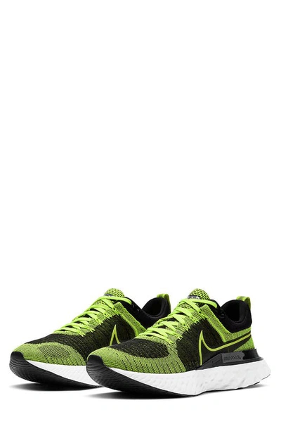 Nike React Infinity Run Flyknit 2 Men's Road Running Shoes In Volt/ Black/ Sequoia/ Volt