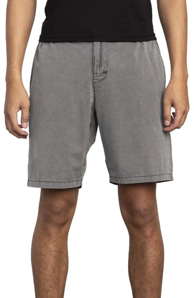 Shop Rvca All Time Coastal Rin Shorts In Grey