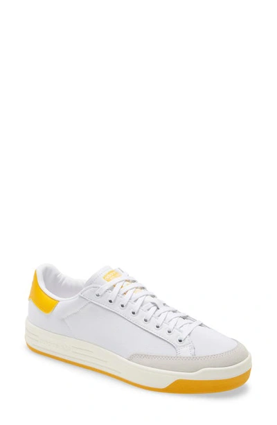 Shop Adidas Originals Rod Laver Vintage Sneaker In White/ Gold/ Off White