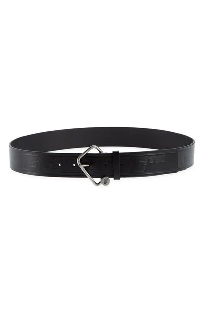 Shop Off-white Embossed Leather Belt In Black