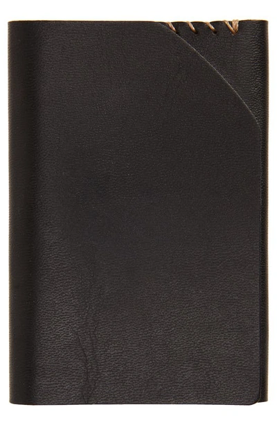 Shop Ezra Arthur Cash Fold Deluxe Leather Wallet In Jet Top Stitch