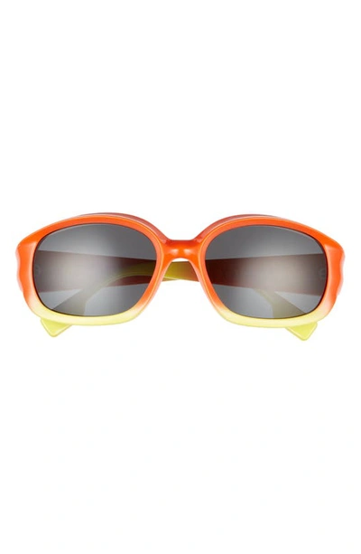 Shop Burberry 56mm Oval Sunglasses In Orange/yellow/ Grey