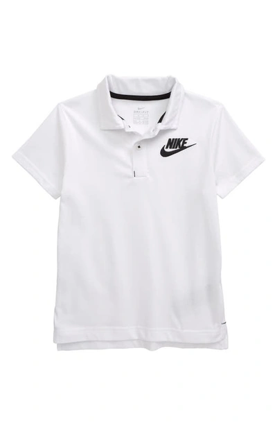 Shop Nike Kids' Dri-fit Polo In W1x- White/black