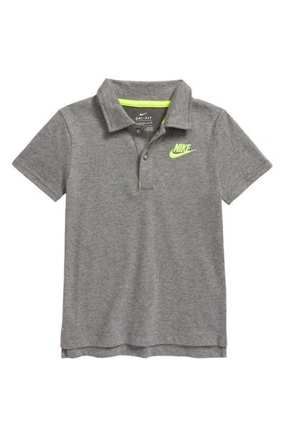 Shop Nike Kids' Dri-fit Polo In Geh- Carbon Heather