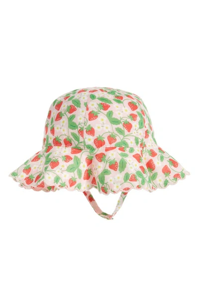 Shop Mini Boden Strawberry Wide Brim Sun Hat In Boto Pink Strawberry