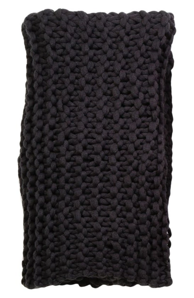 Shop Pom Pom At Home Finn Hand Knit Throw Blanket In Midnight