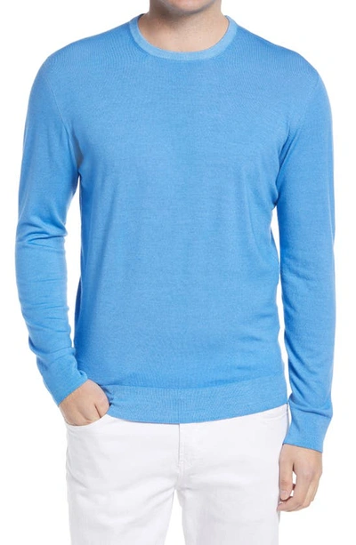 Shop Corneliani Wool Crewneck Sweater In Blue
