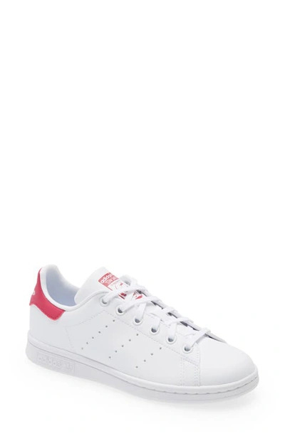 Shop Adidas Originals Kids' Stan Smith Low Top Sneaker In White/red