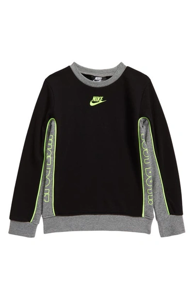 Shop Nike Kids' Jdi See Me Crewneck Sweatshirt (little Boy) In Black