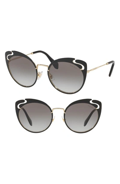 Shop Miu Miu Noir Evolution 54mm Cat Eye Sunglasses In Gold/ Black Gradient