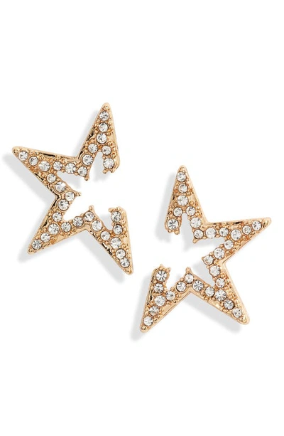 Shop Ettika Star Light Crystal Embellished Stud Earrings In Gold