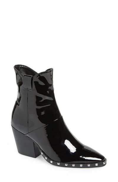 Shop Tony Bianco Haines Studded Bootie In Midnight Patent Leather