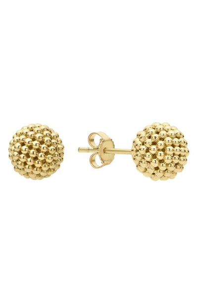 Lagos Caviar Gold Collection 18k Gold Stud Earrings In Gold
