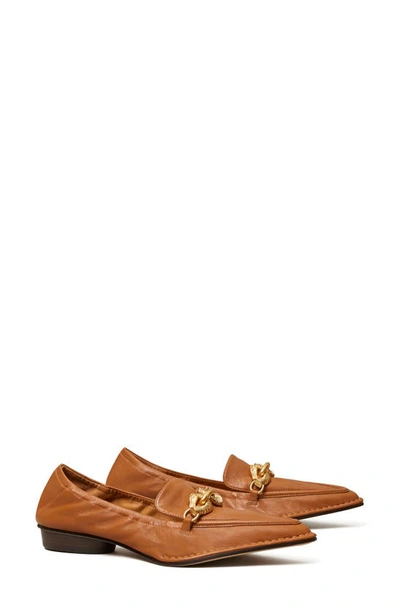 Shop Tory Burch Jessa Pointed Toe Loafer In Cinnamon Brown