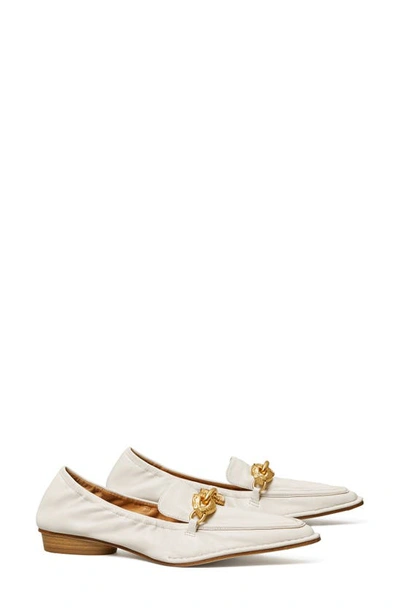 Shop Tory Burch Jessa Pointed Toe Loafer In Feather White
