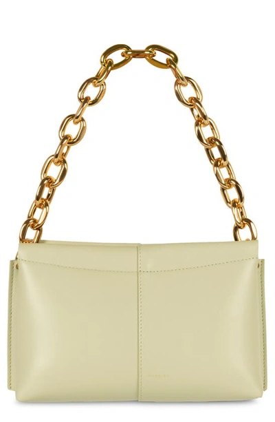 Shop Wandler Mini Carly Chain Strap Leather Shoulder Bag In Cactus