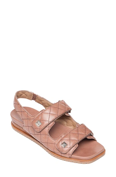 Shop Bernardo Footwear Carlita Quilted Leather Slingback Sandal In Mauve Leather