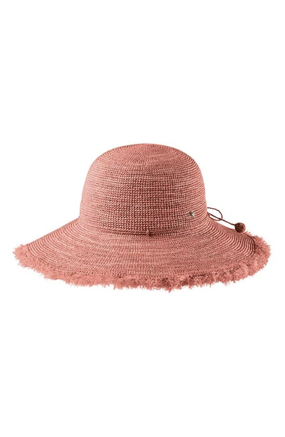Shop Helen Kaminski Fringed Wide Brim Hat In Peony