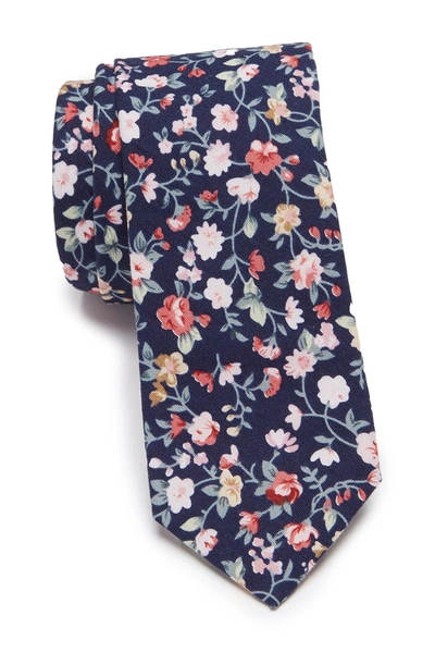 Shop Original Penguin Harkins Floral Print Tie In Navy