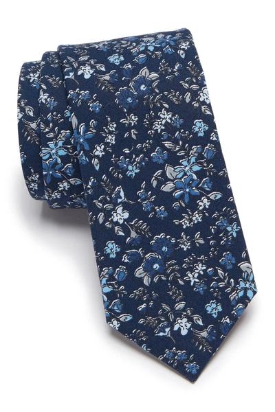 Shop Original Penguin Fennel Floral Print Tie In Navy