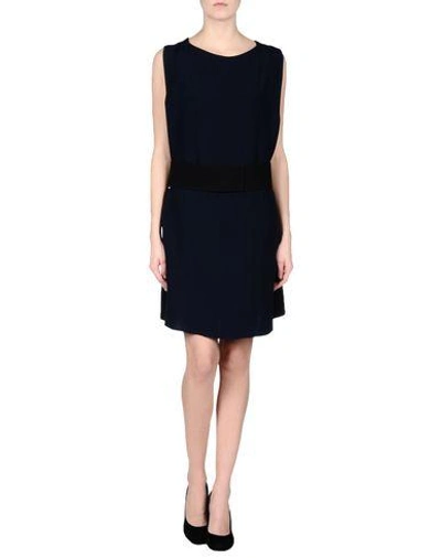 Shop Emporio Armani Short Dresses In Dark Blue