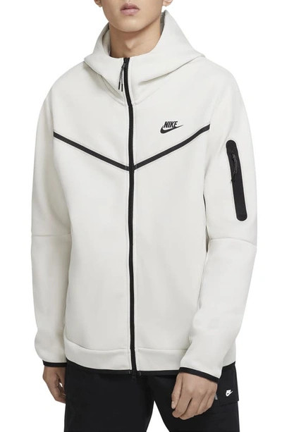 Nike Sportswear Full Zip Tech Fleece Hoodie In White/black | ModeSens