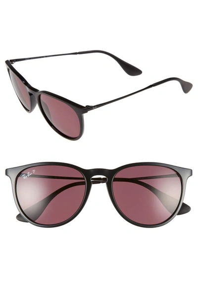 Shop Ray Ban Erika Classic 54mm Sunglasses In Black/ Purple