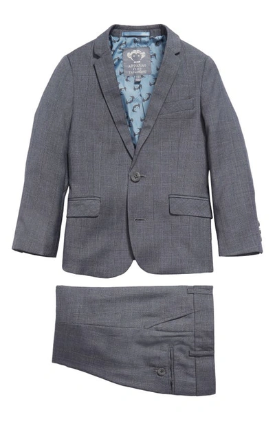 Shop Appaman Kids' Plaid Mod Suit In Grey/blue Yonder Check