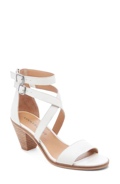 Shop Lucky Brand Ressia Double Ankle Strap Sandal In Light Bone Leather