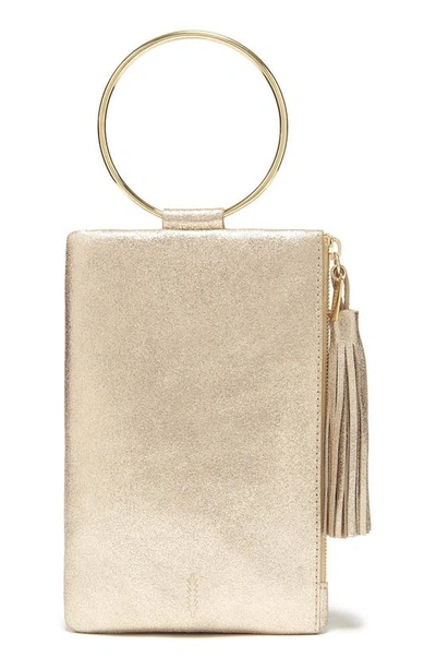 Shop Thacker Nolita Ring Handle Leather Clutch In Vintage Gold