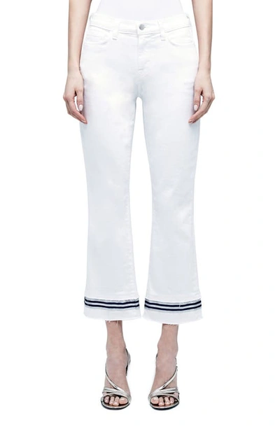 Shop L Agence Jada High Waist Tape Hem Crop Jeans In Blanc
