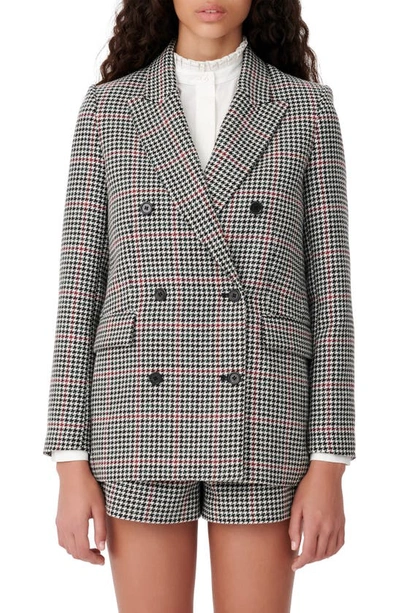 Shop Maje Double Breasted Suit Blazer In Multicolor