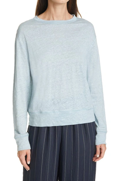 Shop Vince Linen Pullover In New Skylight