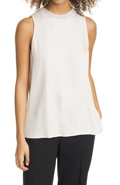 Shop Vince Ribbed Trim Tank In Pale Rose Water