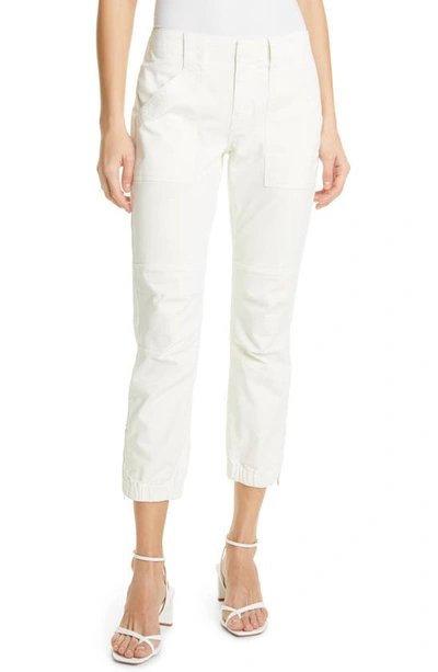 Shop Frame Trapunto Stitch Cuff Moto Pants In Off White