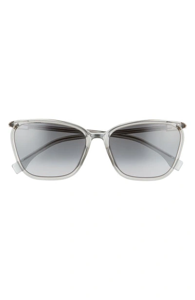 Shop Fendi 60mm Gradient Cat Eye Sunglasses In Grey/ Grey Shaded