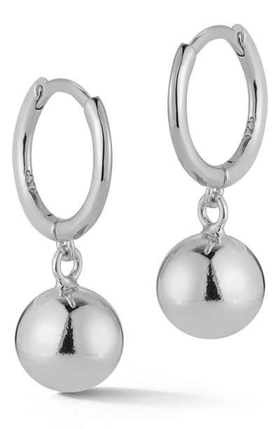 Glaze Jewelry Ball Charm Huggies In Silver