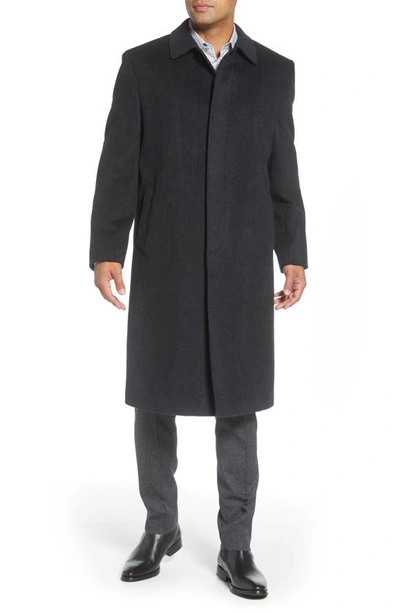 Shop Hart Schaffner Marx Stanley Classic Fit Wool & Cashmere Overcoat In Charcoal