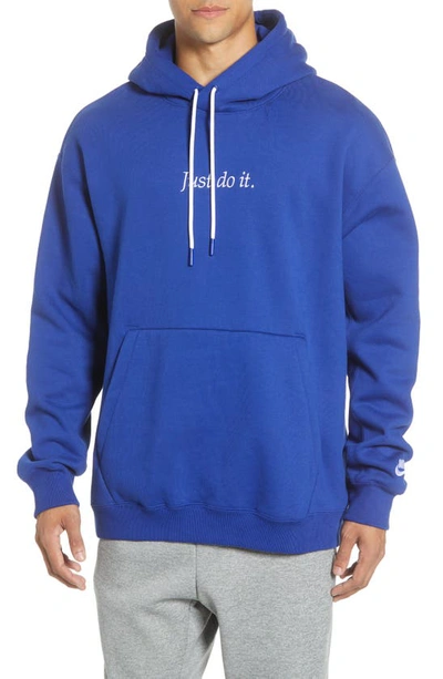 Nike Sportswear Jdi Heavyweight Fleece Pullover Hoodie In Deep Royal Blue/  White | ModeSens