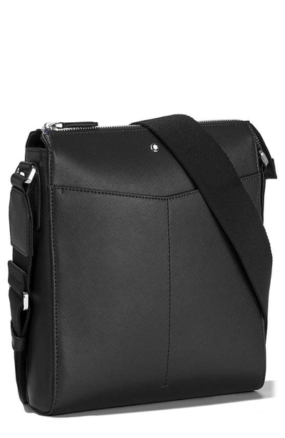 Shop Montblanc Sartorial Leather Messenger Bag In Black