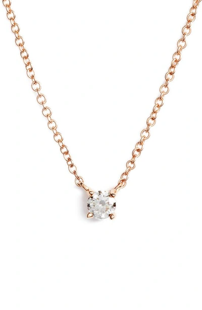 Shop Bony Levy Petite Liora Diamond Solitaire Pendant Necklace (nordstrom Exclusive) In Rose Gold