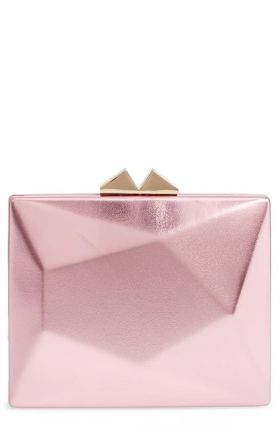 Shop Nina Geometric Faux Leather Minaudiere In Pink