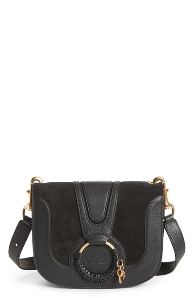 Shop See By Chloé Hana Suede & Leather Shoulder Bag In Black